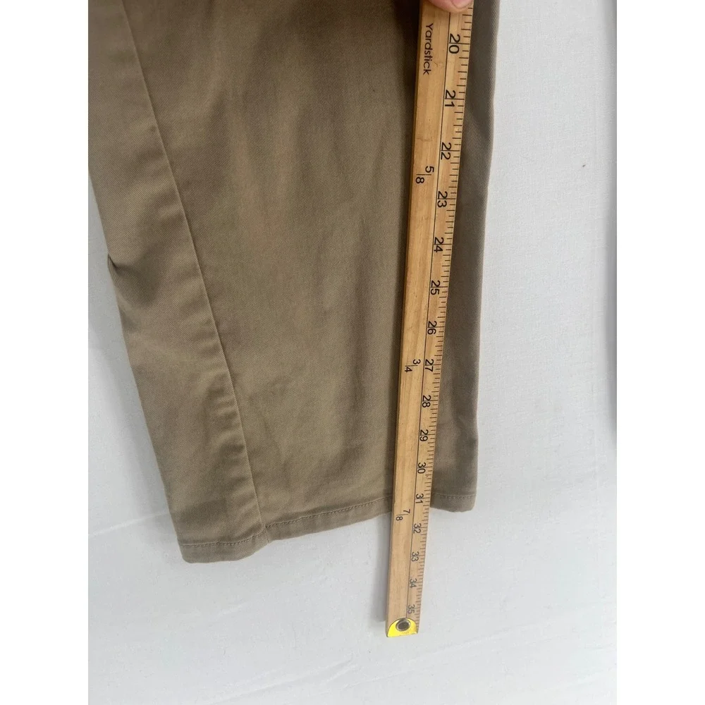 Dennis Chino Pants Mens 36x32 Flat Front Stretch Twill Khaki Tan 078500
